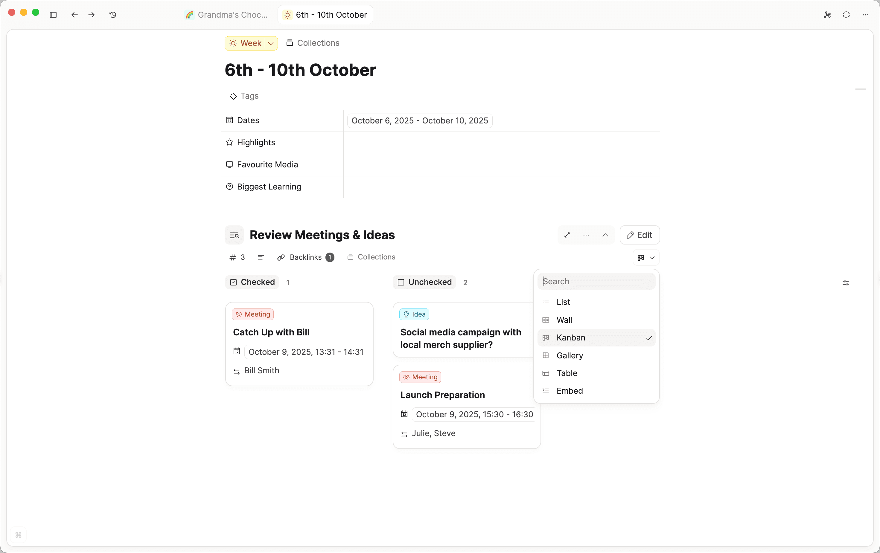 query showing two types together in kanban