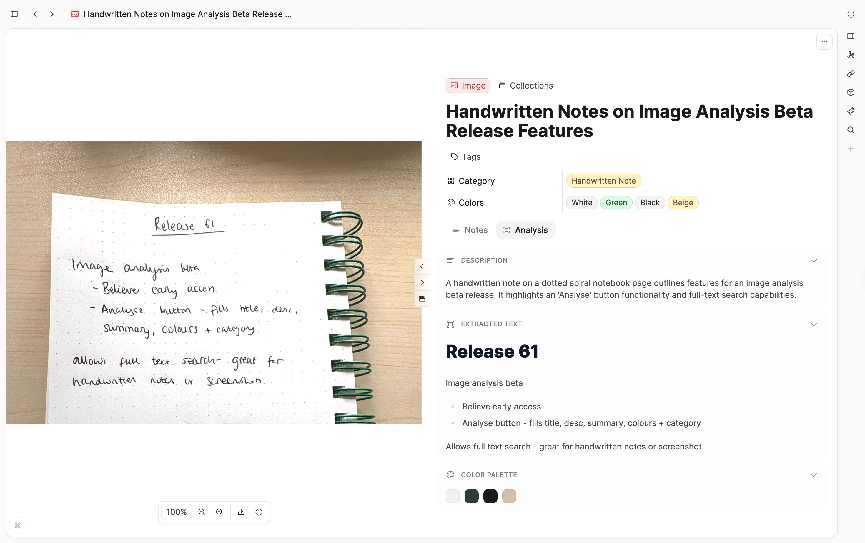 OCR results from a handwritten note