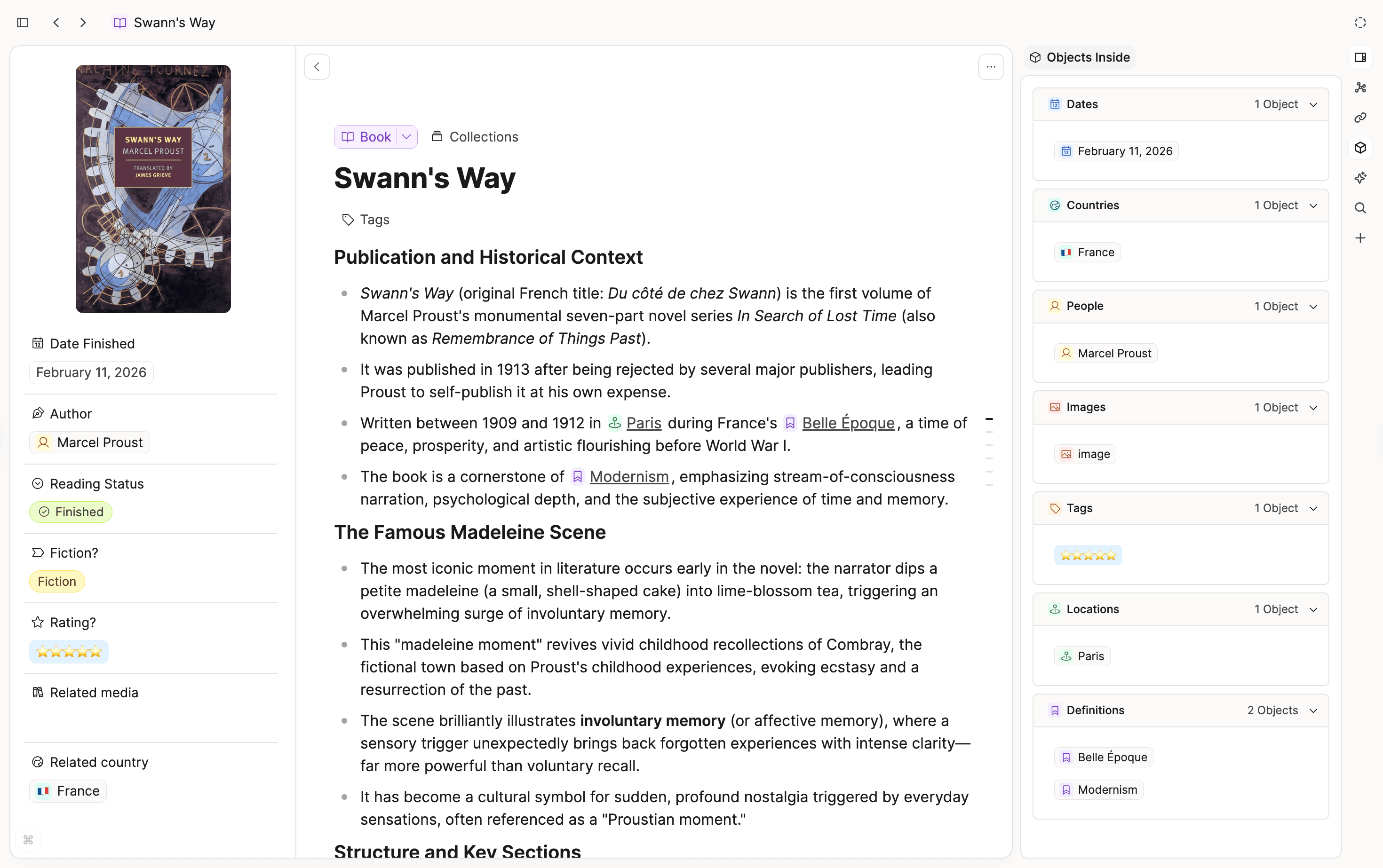 Objects inside in the sidepanel