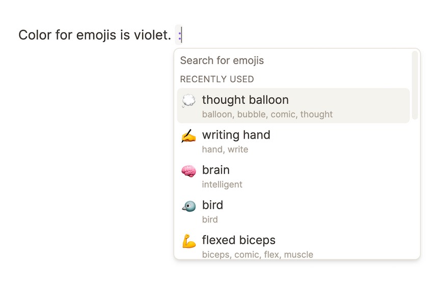 Color code for emoji dropdown