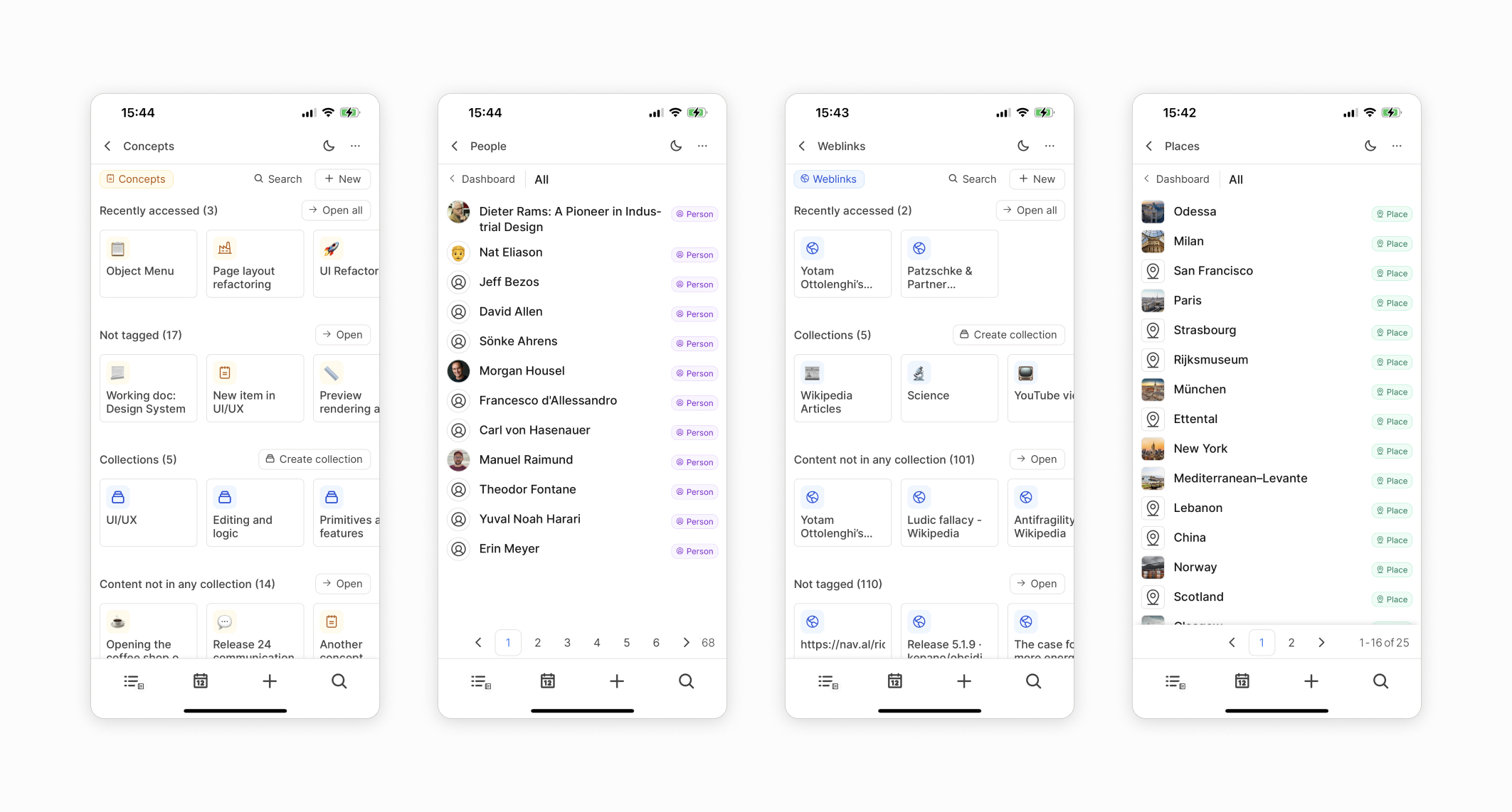 Object dashboard mobile