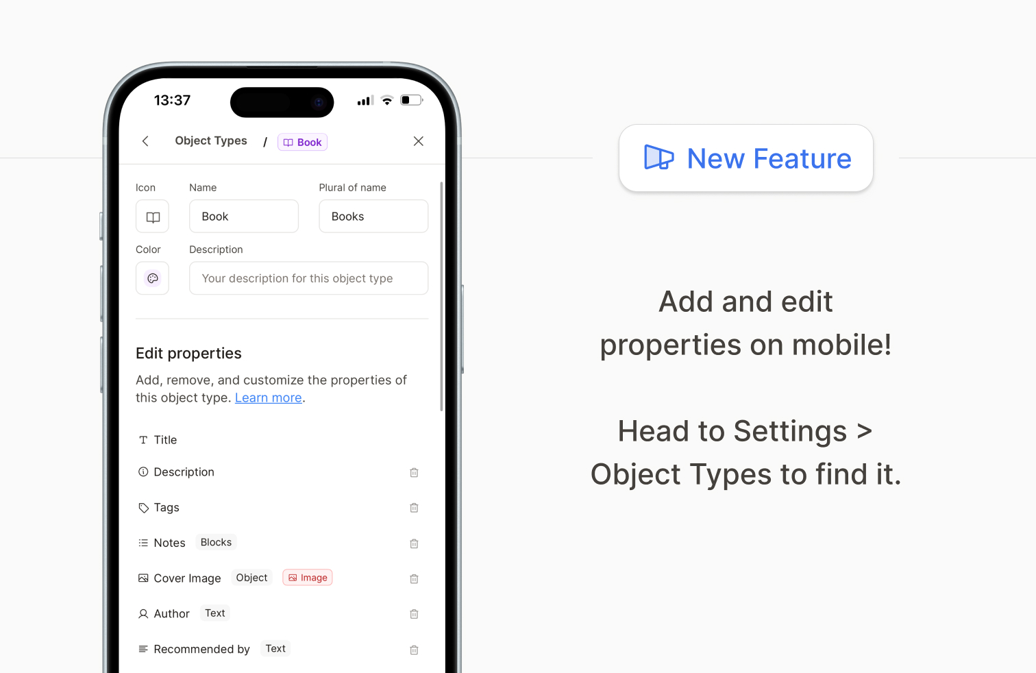 Mobile add and edit properties