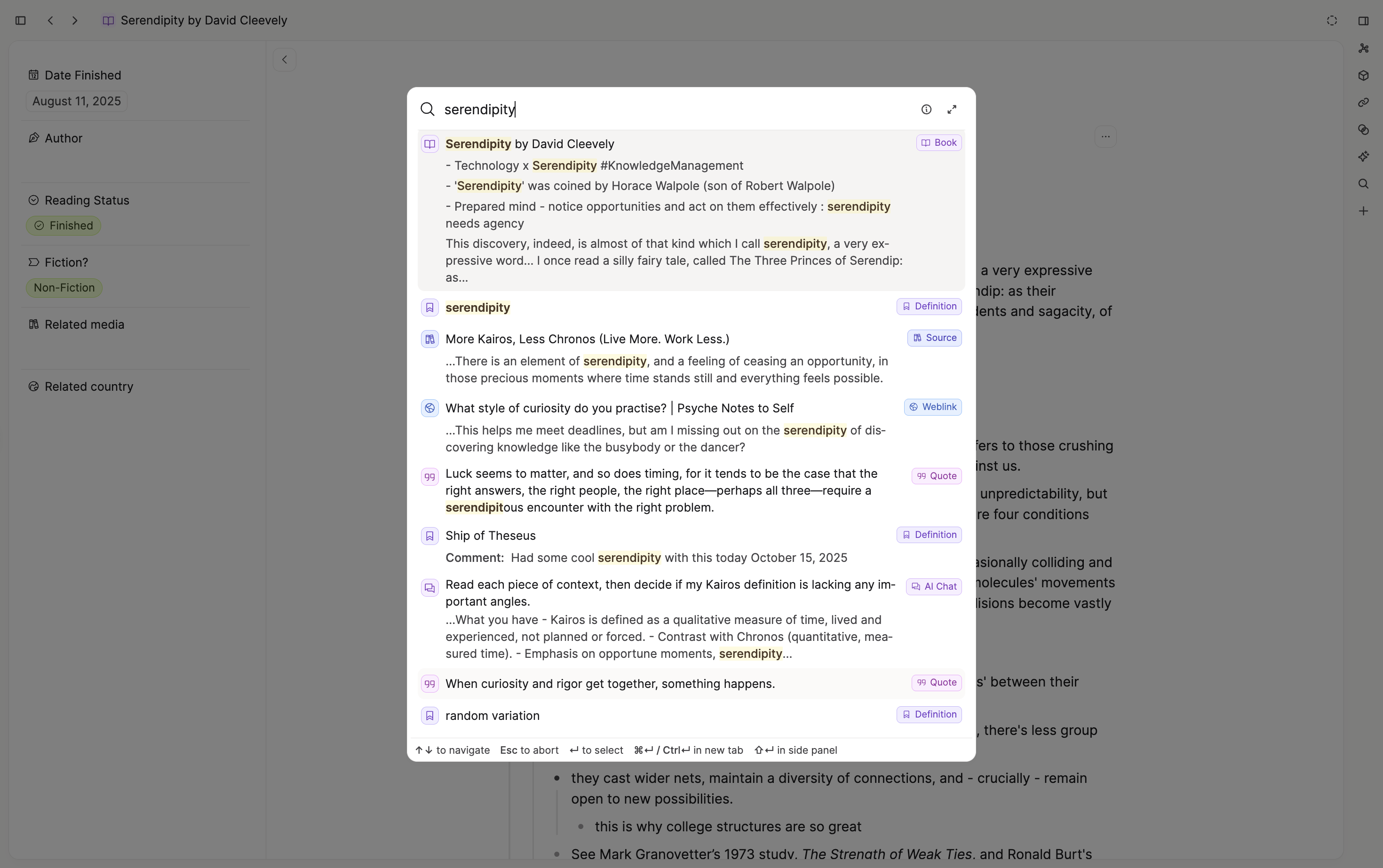 Search for serendipity listing books, quotes, definitions, and weblinks about the idea